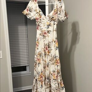 Altar'd State Cream Floral Maxi Dress